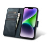 iCarer Oil Wax Wallet Case 2in1 custodia a libro in pelle per iPhone 14 Plus, Anti-RFID, blu (WMI14220723-BU)