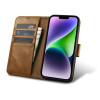 iCarer Oil Wax Wallet Case 2in1 custodia a libro in pelle per iPhone 14 Plus, Anti-RFID, marrone (WMI14220723-TN)