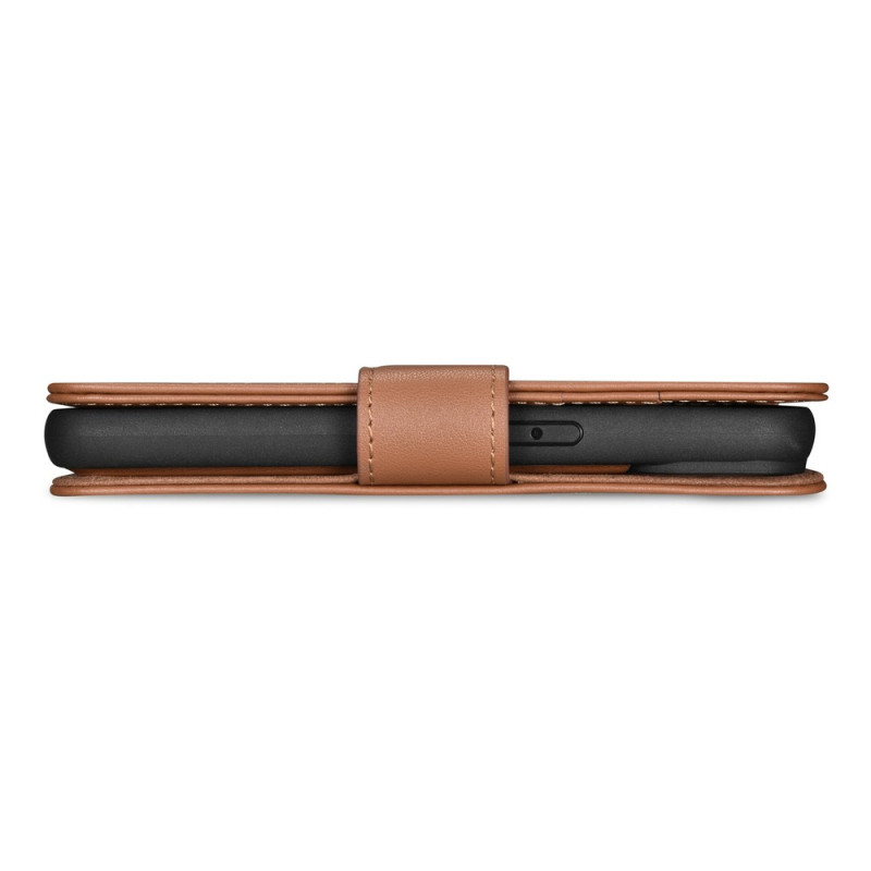 iCarer Wallet Case 2in1 custodia a libro in pelle per iPhone 14 Plus, Anti-RFID, marrone (WMI14220727-BN)