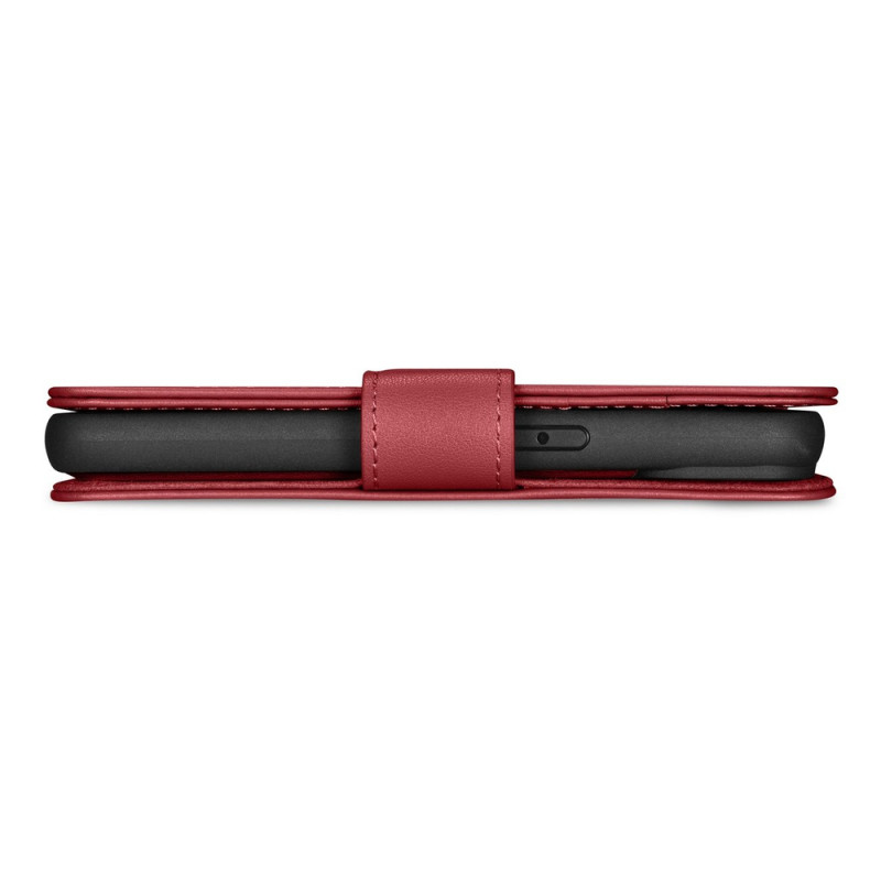 iCarer Wallet Case 2in1 custodia a libro in pelle per iPhone 14 Plus, Anti-RFID, rossa (WMI14220727-RD)