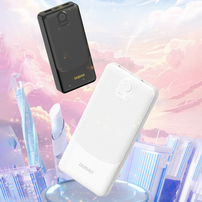 Power bank Dudao K10 10000 mAh, 2 x USB-A, 2,4 A, bianco