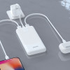 Power bank Dudao K10 10000 mAh, 2 x USB-A, 2,4 A, bianco