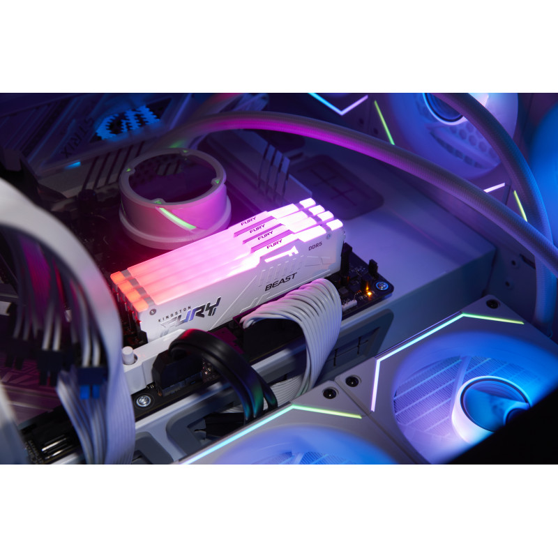 Kingston FURY Beast 16 GB DDR5-5600 CL40 modulo di memoria DIMM, RGB, bianco, KF556C40BWA-16