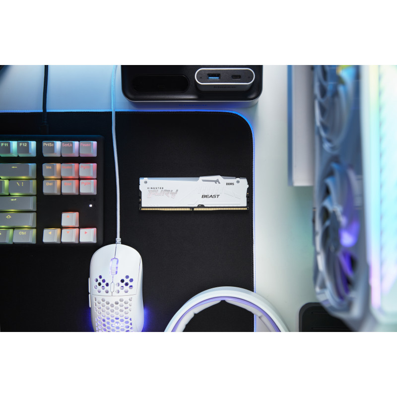 Kingston FURY Beast 16 GB DDR5-5600 CL40 modulo di memoria DIMM, RGB, bianco, KF556C40BWA-16