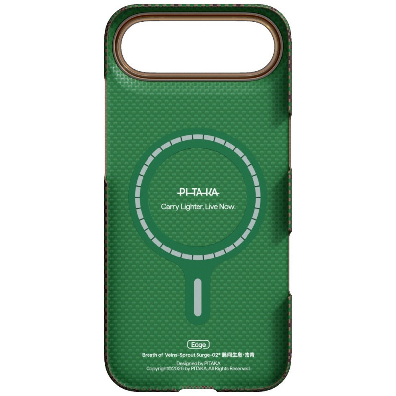 PITAKA Edge Case Breath of Veins custodia per Apple iPhone Air, sprout surge