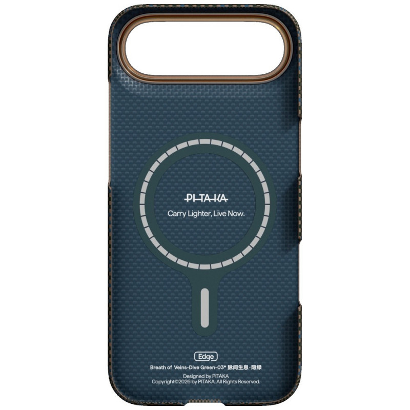 PITAKA Edge Case Breath of Veins custodia per Apple iPhone Air, dive green