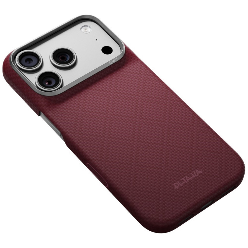 PITAKA Edge Case Argyle MagSafe custodia per Apple iPhone 18 Pro / 17 Pro, bordeaux