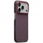 PITAKA Edge Case Argyle MagSafe custodia per Apple iPhone 18 Pro / 17 Pro, blu e rossa