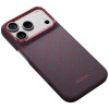 PITAKA Edge Case Argyle MagSafe custodia per Apple iPhone 18 Pro / 17 Pro, blu e rossa
