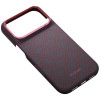 PITAKA Edge Case Argyle MagSafe custodia per Apple iPhone 18 Pro / 17 Pro, blu e rossa