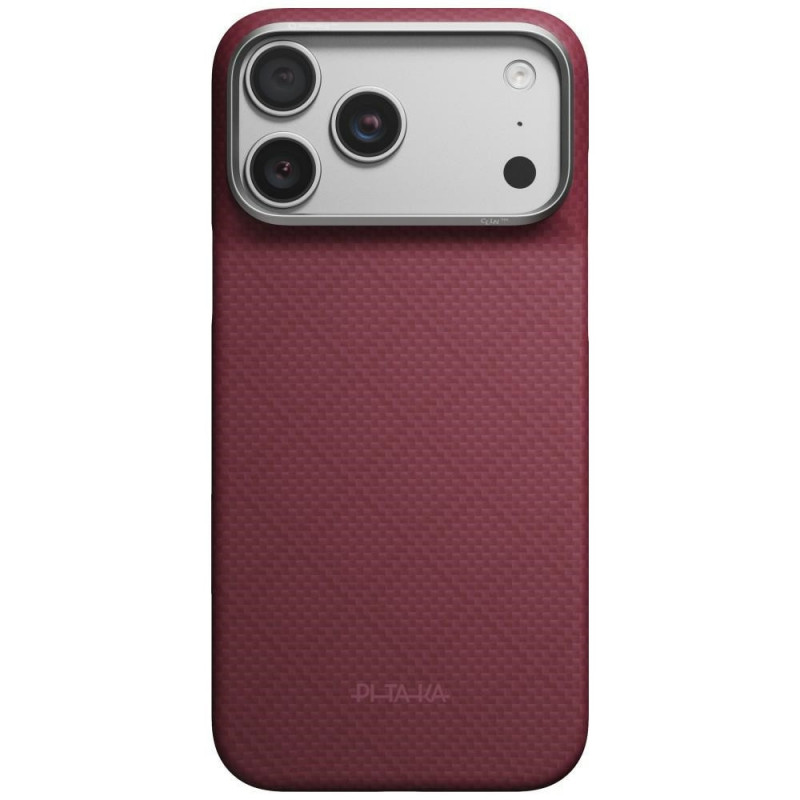 PITAKA Edge Case Argyle MagSafe custodia per Apple iPhone 18 Pro Max / 17 Pro Max, bordeaux