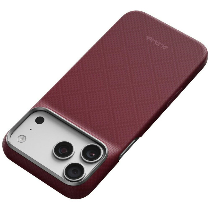 PITAKA Edge Case Argyle MagSafe custodia per Apple iPhone 18 Pro Max / 17 Pro Max, bordeaux