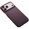 PITAKA Edge Case Argyle MagSafe custodia per Apple iPhone 18 Pro Max / 17 Pro Max, blu e rossa