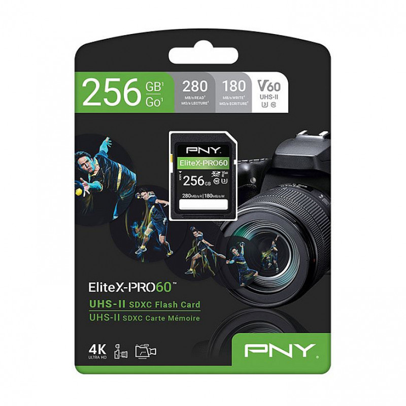 PNY EliteX-PRO60 scheda di memoria SDXC 256 GB, UHS-II, Class 10, P-SD256V60280EXP6-GE