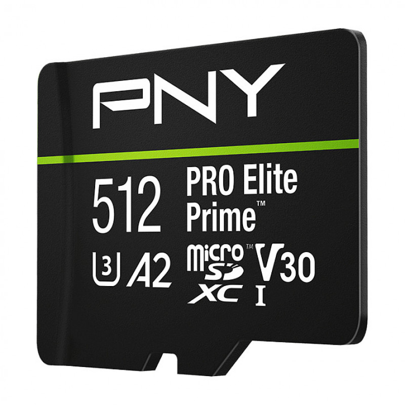 PNY PRO Elite Prime scheda di memoria microSDXC 512 GB, UHS-I, Class 10, U3, V30, P-SDU512V32200PEP-GE