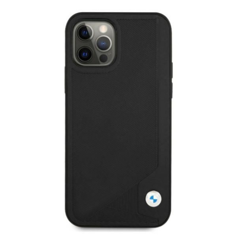 BMW BMHCP12MRCDPK Custodia rigida Apple iPhone 12 / 12 Pro Leather Deboss, nera