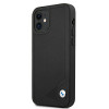 Custodia rigida BMW BMHCP12SRCDPK per Apple iPhone 12 mini Leather Deboss, nera
