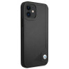 Custodia rigida BMW BMHCP12SRCDPK per Apple iPhone 12 mini Leather Deboss, nera