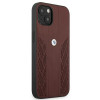 Custodia rigida BMW BMHCP13SRSPPR Apple iPhone 13 mini Leather Curve Perforate, rossa