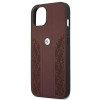 Custodia rigida BMW BMHCP13SRSPPR Apple iPhone 13 mini Leather Curve Perforate, rossa