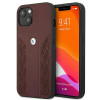 BMW BMHCP13MRSPPR Custodia rigida per Apple iPhone 13 Leather Curve Perforate, rossa