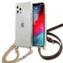 Guess GUHCP12MKC4GSGO Custodia rigida per Apple iPhone 12 / 12 Pro 4G Gold Chain, trasparente