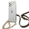Guess GUHCP12MKC4GSGO Custodia rigida per Apple iPhone 12 / 12 Pro 4G Gold Chain, trasparente