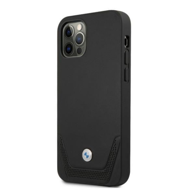 BMW BMHCP12MRSWPK Custodia rigida per Apple iPhone 12 / 12 Pro Leather Perforate, nera