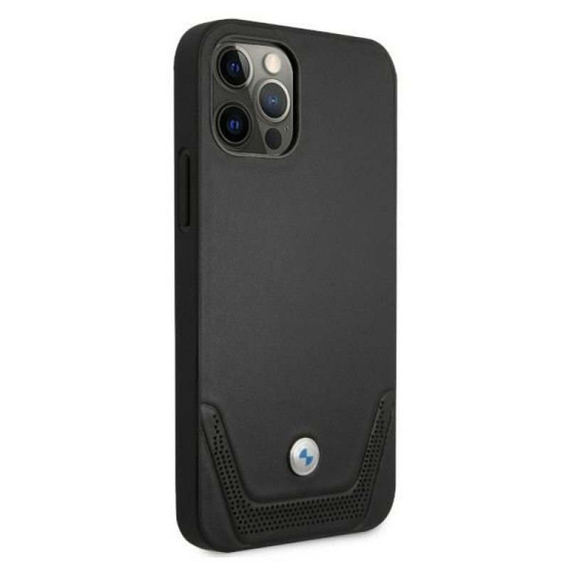 BMW BMHCP12MRSWPK Custodia rigida per Apple iPhone 12 / 12 Pro Leather Perforate, nera