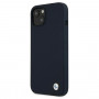 BMW BMHCP13SSILNA Custodia rigida Apple iPhone 13 mini Silicone Signature, blu navy
