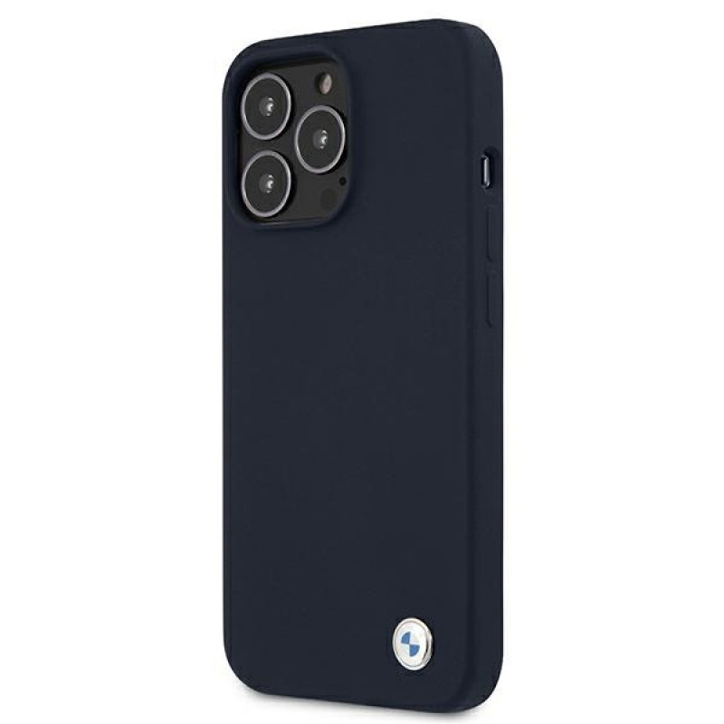 BMW BMHCP13XSILNA custodia rigida Apple iPhone 13 Pro Max Silicone Signature, blu navy