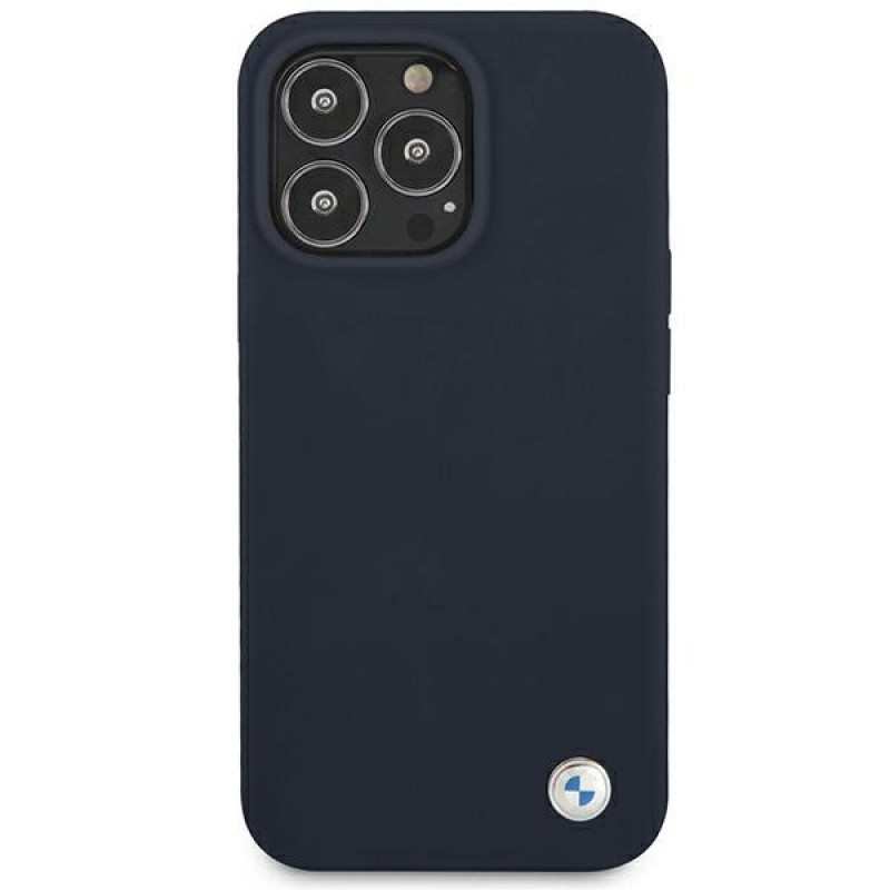 BMW BMHCP13XSILNA custodia rigida Apple iPhone 13 Pro Max Silicone Signature, blu navy