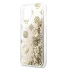 Guess GUHCP13SLGPEGO Custodia rigida per Apple iPhone 13 mini Peony Liquid Glitter, oro