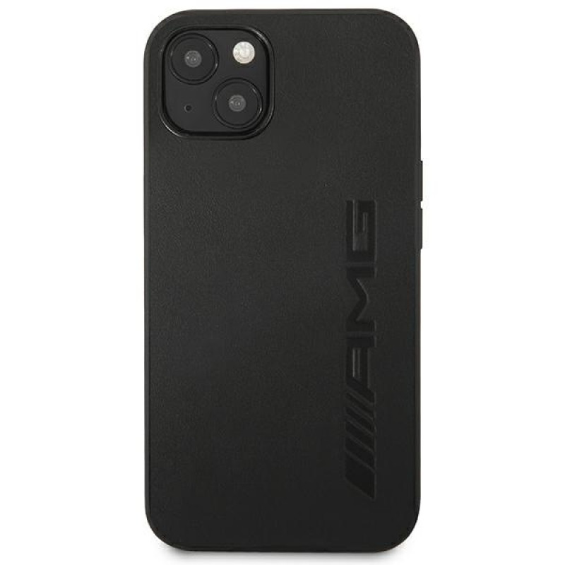 Mercedes-AMG AMHCP14SDOLBK Custodia rigida Apple iPhone 14 Leather Hot Stamped, nera