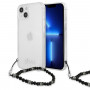 Guess GUHCP13SKPSBK Custodia rigida per Apple iPhone 13 mini Black Pearl, trasparente