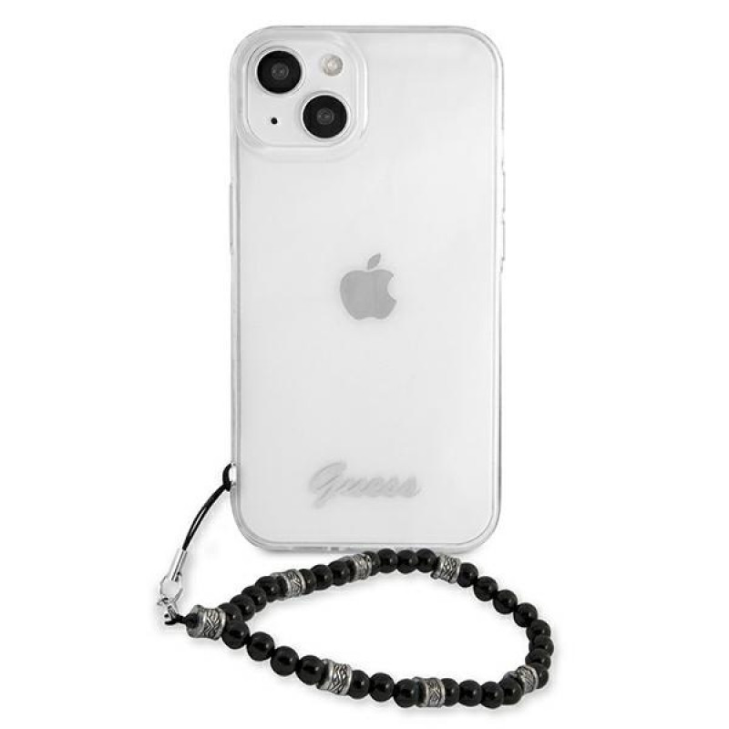 Guess GUHCP13SKPSBK Custodia rigida per Apple iPhone 13 mini Black Pearl, trasparente