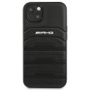 Mercedes-AMG AMHCP14MGSEBK Custodia rigida per Apple iPhone 14 Plus / 15 Plus, Leather Debossed Lines, nera