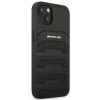 Mercedes-AMG AMHCP14MGSEBK Custodia rigida per Apple iPhone 14 Plus / 15 Plus, Leather Debossed Lines, nera