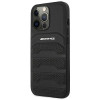 Mercedes-AMG AMHCP14XGSEBK Custodia rigida per Apple iPhone 14 Pro Max, Leather Debossed Lines, nera