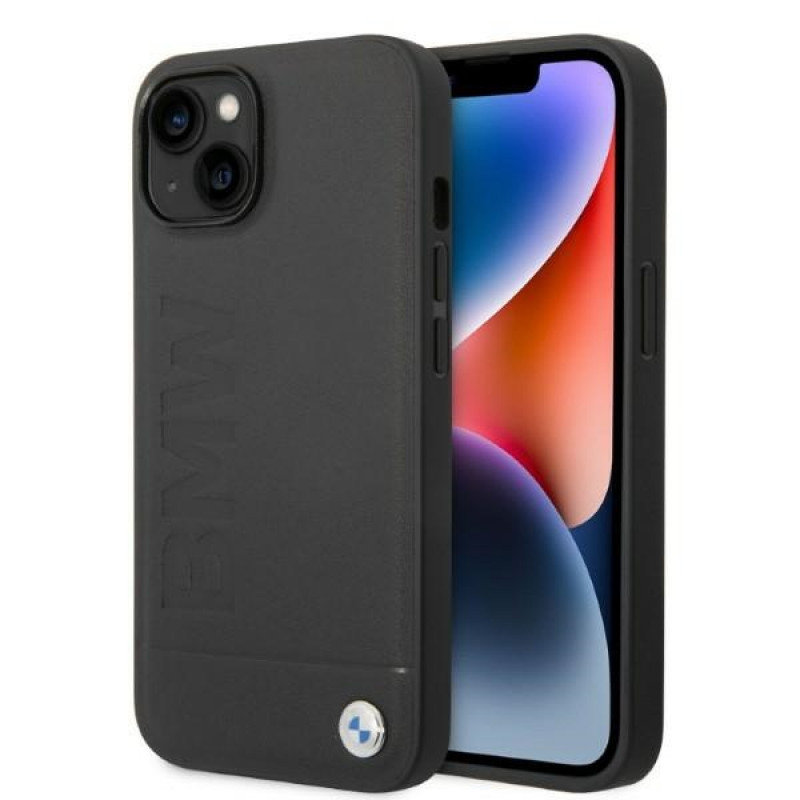 BMW BMHMP14MSLLBK Custodia rigida per Apple iPhone 14 Plus / 15 Plus, Signature Logo Imprint MagSafe, nera