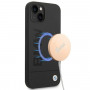 BMW BMHMP14MSLBLBK custodia rigida per Apple iPhone 14 Plus / 15 Plus, Silicone Signature Logo MagSafe, nera