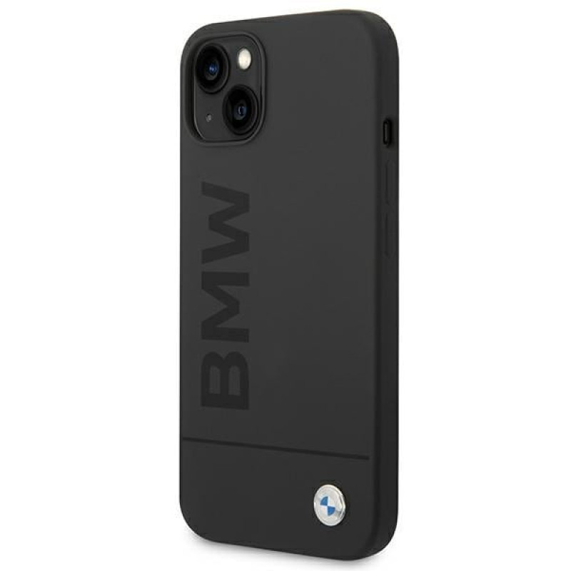 BMW BMHMP14MSLBLBK custodia rigida per Apple iPhone 14 Plus / 15 Plus, Silicone Signature Logo MagSafe, nera