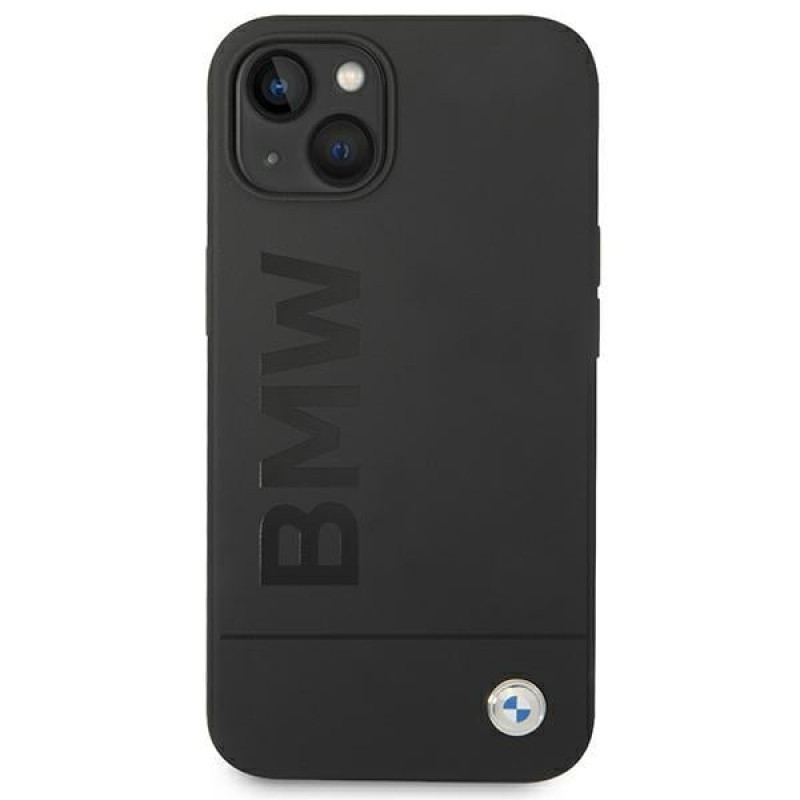 BMW BMHMP14MSLBLBK custodia rigida per Apple iPhone 14 Plus / 15 Plus, Silicone Signature Logo MagSafe, nera