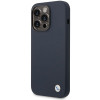 Custodia BMW BMHMP14XSILNA per Apple iPhone 14 Pro Max, Silicone Metal Logo MagSafe, blu navy
