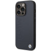 BMW BMHMP14XSLLNA custodia rigida Apple iPhone 14 Pro Max, Leather Hot Stamp MagSafe, blu navy