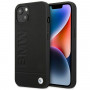 Custodia BMW BMHCP14MSLLBK per Apple iPhone 14 Plus / 15 Plus, Leather Stamp, nera