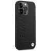Custodia BMW BMHCP14LSLLBK per Apple iPhone 14 Pro, Leather Stamp, nera