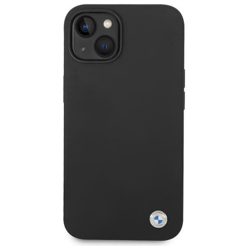 Custodia BMW BMHCP14SSILBK per Apple iPhone 14, Silicone Metal Logo, nera