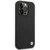 BMW BMHCP14XSILBK Custodia rigida Silicone Metal Logo per Apple iPhone 14 Pro Max 6.7", nera