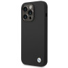 Custodia BMW BMHCP14LSILBK per Apple iPhone 14 Pro, Silicone Metal Logo, nera